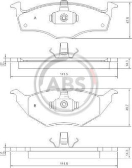 Гальмівні колодки, дискове гальмо (набір) A.B.S. A.B.S. 37238