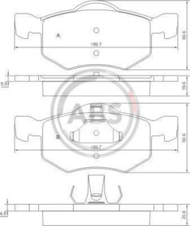 Гальмівні колодки, дискове гальмо (набір) A.B.S. A.B.S. 37255