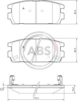 Гальмівні колодки, дискове гальмо (набір) A.B.S. A.B.S. 37324