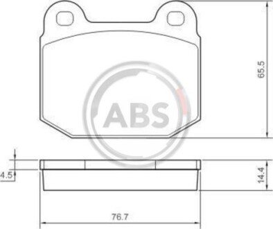 Комплект тормозных колодок, дисковый механизм A.B.S. 37326