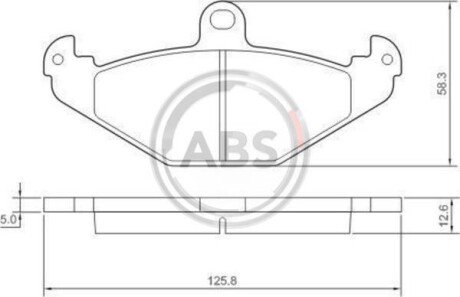 Комплект тормозных колодок, дисковый механизм A.B.S. 37327