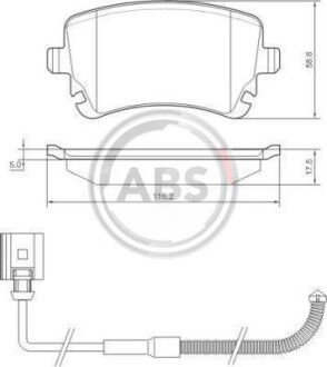 Гальмівні колодки, дискове гальмо (набір) A.B.S. A.B.S. 37368