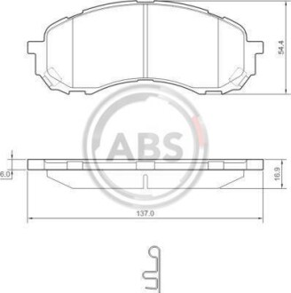 Колодки гальмівні перед. Subaru Impreza 1.6 2004- A.B.S. A.B.S. 37443