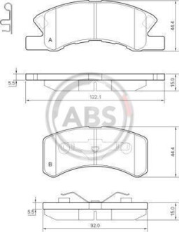 Гальмівні колодки, дискове гальмо (набір) A.B.S. A.B.S. 37490