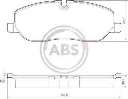 Гальмівні колодки, дискове гальмо (набір) A.B.S. A.B.S. 37501