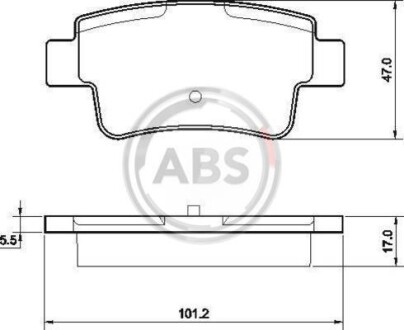 Гальмівні колодки, дискове гальмо (набір) A.B.S. A.B.S. 37513