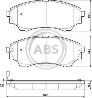 Гальмівні колодки, дискове гальмо (набір) A.B.S. A.B.S. 37540