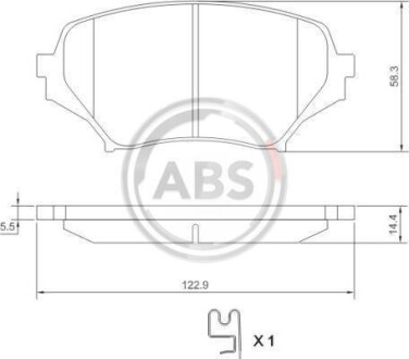 Гальмівні колодки, дискове гальмо (набір) A.B.S. A.B.S. 37549