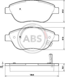 Гальмівні колодки, дискове гальмо (набір) A.B.S. A.B.S. 37564