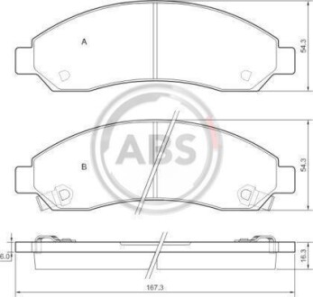 Гальмівні колодки, дискове гальмо (набір) A.B.S. A.B.S. 37654