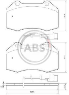 Гальмівні колодки, дискове гальмо (набір) A.B.S. A.B.S. 37688