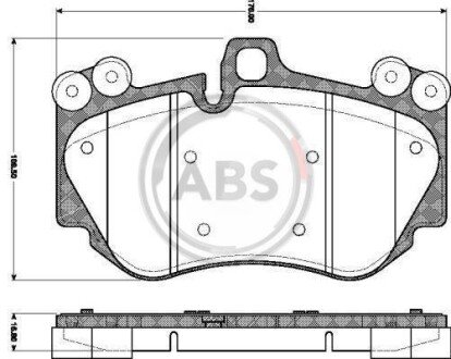 Комплект тормозных колодок, дисковый механизм A.B.S. 37693