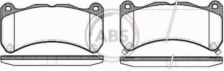 Комплект тормозных колодок, дисковый механизм A.B.S. 37746