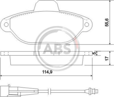 Гальмівні колодки, дискове гальмо (набір) A.B.S. A.B.S. 37896