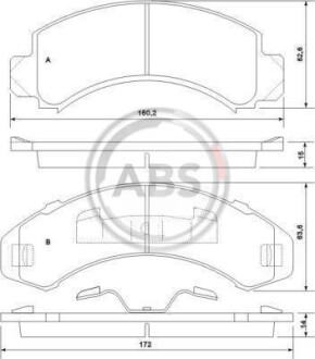 Гальмівні колодки, дискове гальмо (набір) A.B.S. A.B.S. 38249