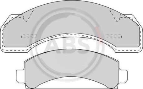 Комплект тормозных колодок, дисковый механизм A.B.S. 38380