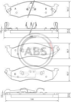 Гальмівні колодки, дискове гальмо (набір) A.B.S. A.B.S. 38576