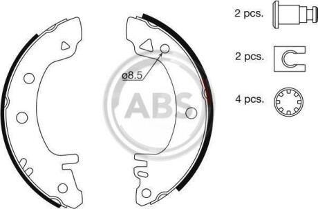 Комплект тормозных колодок A.B.S. 8703