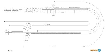 CHEVROLET Трос сцепления 845/580 мм MATIZ 0,8 05- ADRIAUTO 060105