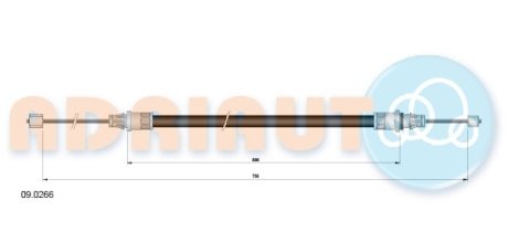 Трос стояночного гальма ADRIAUTO 090266