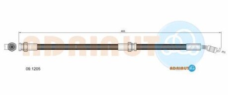 KIA шланг гальмівний задн.Rio 00- ADRIAUTO 09.1205 (фото 1)