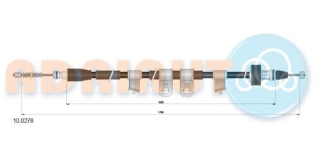 Трос ручного тормоза ADRIAUTO 100278