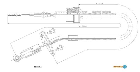 Трос, управление сцеплением ADRIAUTO 11.0115.1