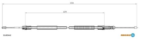 Трос гальмівний FIAT C8 all drum brakeLH-RH06-/Jumpy all drum brakeLH-RH06-/Ulysse all drum ADRIAUTO 1102142