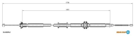 Трос гальмівний FIAT Nemo all Ds 1.4 HdiRH12/07-/Fiorino all Ds 1.3 MjRH12/07-/Bipper all D ADRIAUTO 1102292