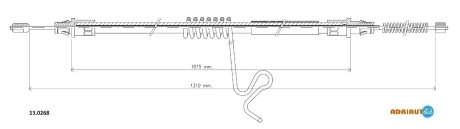 Трос ручного гальма ADRIAUTO 130268 (фото 1)