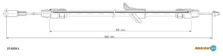 DB Трос ручного тормоза 1805/306mm Sprinter 06- ADRIAUTO 2702591