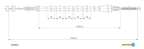 Трос зупиночних гальм ADRIAUTO 3302421 (фото 1)