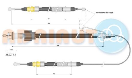 OPEL Трос стояночного тормоза для электр.ручника задн. прав./лев. Meriv ADRIAUTO 3302711