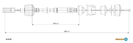 Трос, управление сцеплением ADRIAUTO 350138