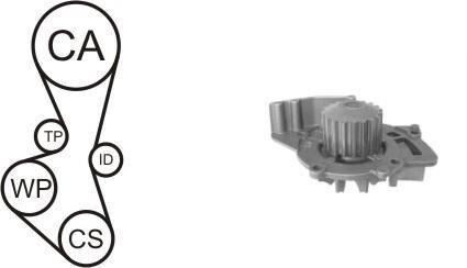 Комплект (ремінь+ролик+помпа) AIRTEX WPK169001