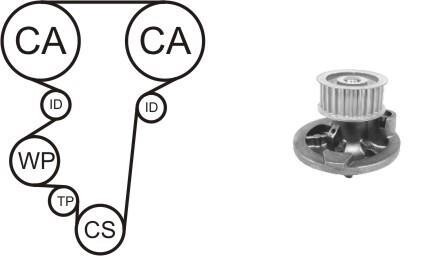 Насос води + комплект зубчатого ремня AIRTEX WPK169601