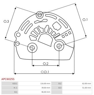 Кришка генератора AS-PL APC6025S