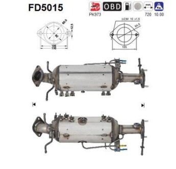 Сажевый / частичный фильтр, система выхлопа ОГ AS-PL FD5015