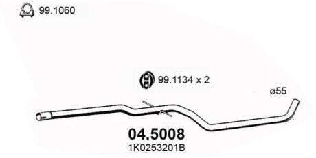 Труба выхлопного газа ASSO 04.5008