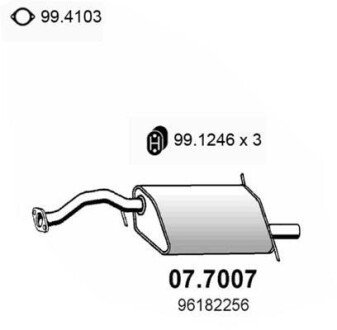 Глушитель выхлопных газов конечный ASSO 077007