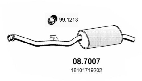 Глушитель выхлопных газов конечный ASSO 087007
