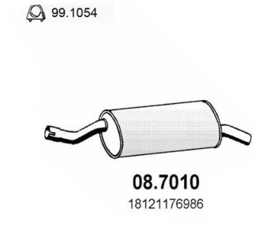 Глушитель выхлопных газов конечный ASSO 087010