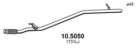 Труба выхлопного газа ASSO 10.5050