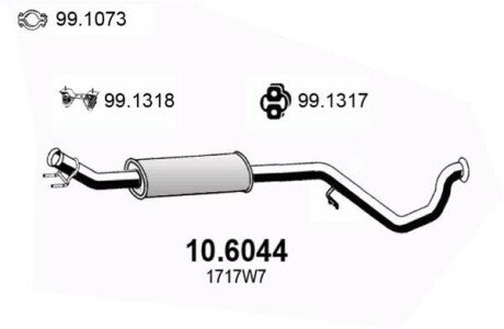 Средний глушитель выхлопных газов ASSO 10.6044