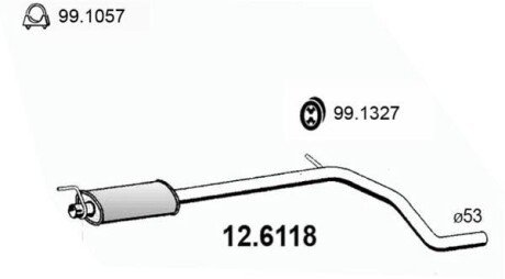 Средний глушитель выхлопных газов ASSO 12.6118