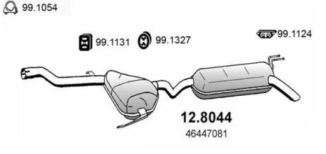 Глушитель выхлопных газов конечный ASSO 128044