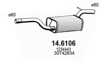 Средний глушитель выхлопных газов ASSO 14.6106