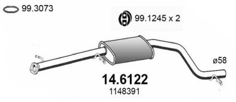 Труба выхлопного газа ASSO 14.6122