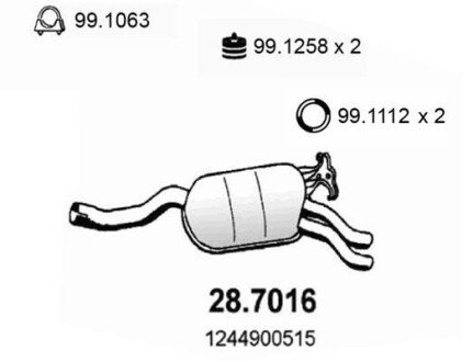 Глушитель выхлопных газов конечный ASSO 287016