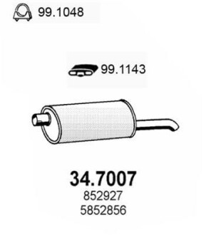 Глушитель выхлопных газов конечный ASSO 347007